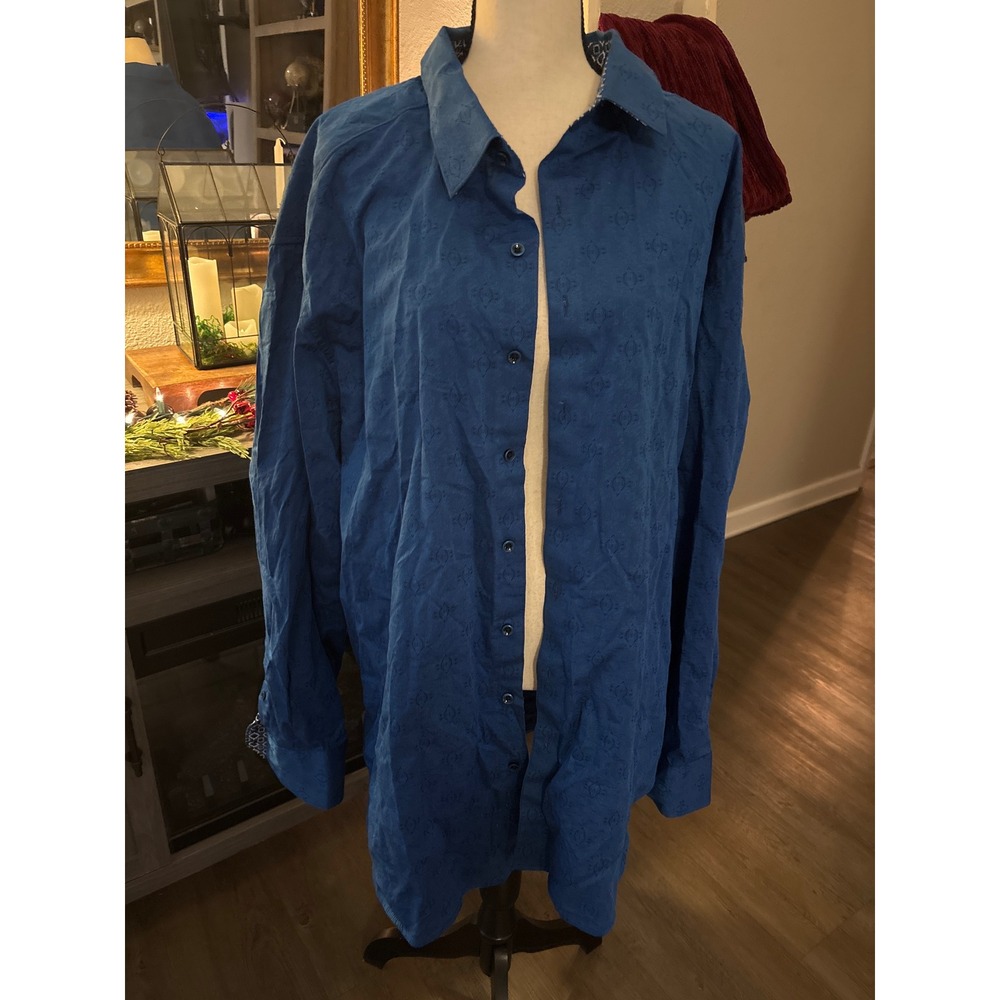 Robert Graham men's 3XL blue cotton button up